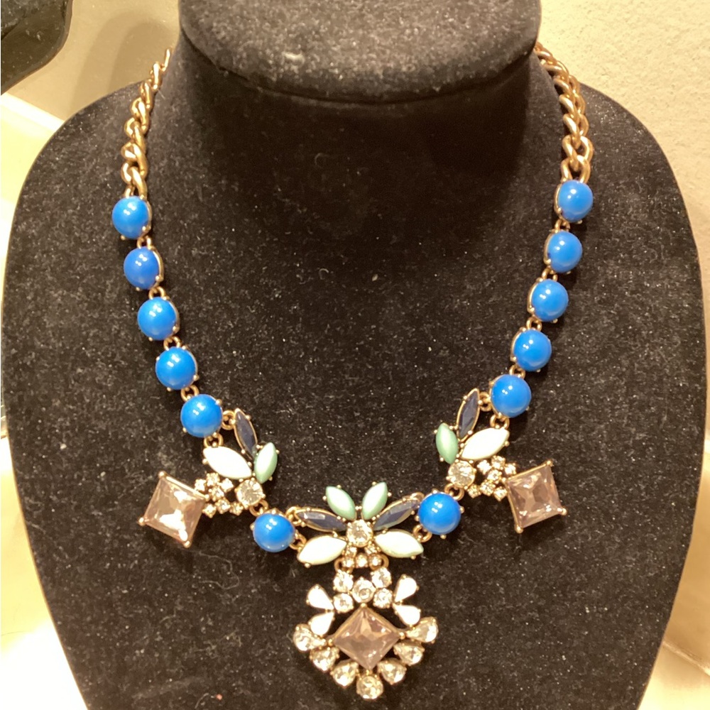 💙 J.Crew Statement Necklace Blue Sparkle & Glam Bundled into 1 Statement Piece ✨